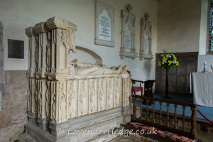 This tomb is to the memory of Sir Richard Croft Knt Sheriff of Herefordshire 14771-72-77-86 Fought at Mortimer’s Cross 1461 Tewkesbury 1471 MP for Herefordshire 1477 Governor of Ludlow Castle Created Knight-Banneret After the Battle of Stoke 1487 Died July 29 1509 Also of Eleanor his wife Daughter of Sir Edmund Cornewall Baron of Burford Salop Widow of Sir Hugh Mortimer of Kyre