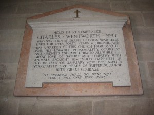 Eastnor-Herefordshire - St. John the Baptist - memorial plaque Wentworth Bell