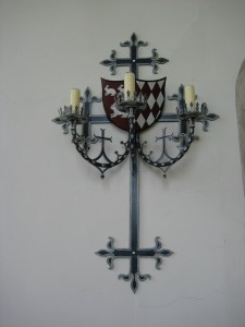 Hampton Court Castle - Herefordshire - Chapel - wall mounted candles