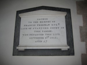 Stanford Bishop - Herefordshire - St. James - memorial plaque 2