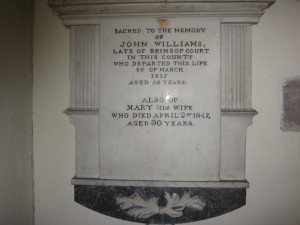 Wellington - Herefordshire - St. Margaret - memorial plaque 2